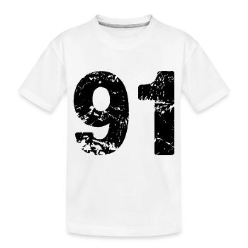 Maillot à 91 numéros - T-shirt bio Premium Enfant - blanc - Devant