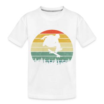 Skateboarder Skateboard Skater Retro - Kinder Premium Bio T-Shirt - Weiß - Vorne