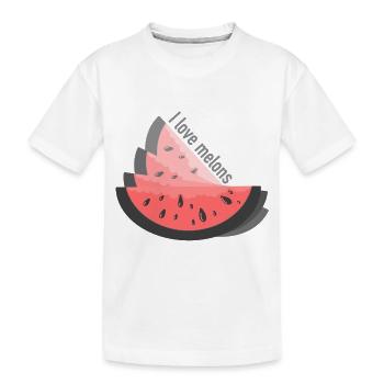 Ich liebe Melonen - Kinder Premium Bio T-Shirt - Weiß - Vorne