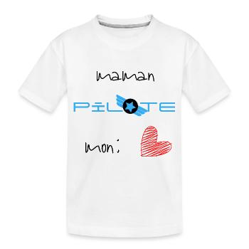 maman pilote mon cœur - T-shirt bio Premium Enfant - blanc - Devant