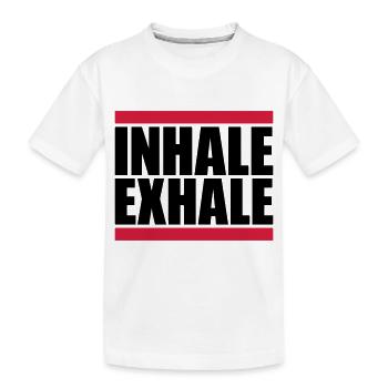 inhale exhale yoga quote - Kids' Premium Organic T-Shirt - white - Front