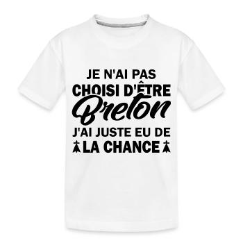 pas choisi d être breton / cadeau humour breton - T-shirt bio Premium Enfant - blanc - Devant