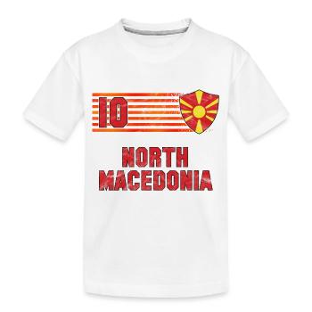 Nordmazedonien Fußball Mannschaft - Kinder Premium Bio T-Shirt - Weiß - Vorne