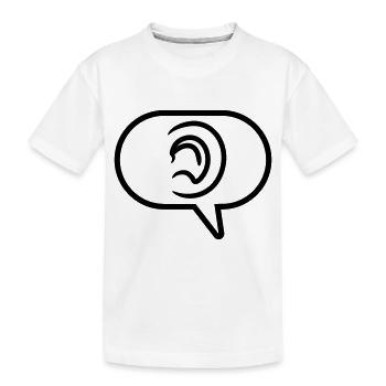 Oreille Entendre Symbole Bulle de Parole - T-shirt bio Premium Enfant - blanc - Devant