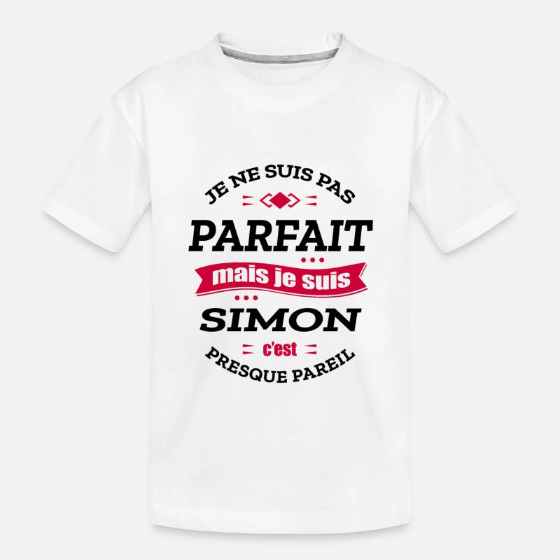 SIMON PARFAIT - PRENOM SIMON - T-shirt bio Premium Enfant - blanc