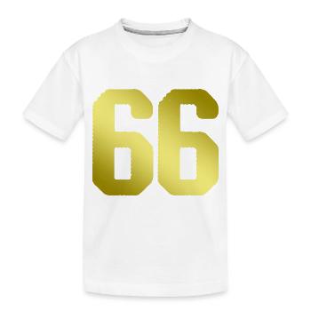 66 number jersey - Kids' Premium Organic T-Shirt - white - Front
