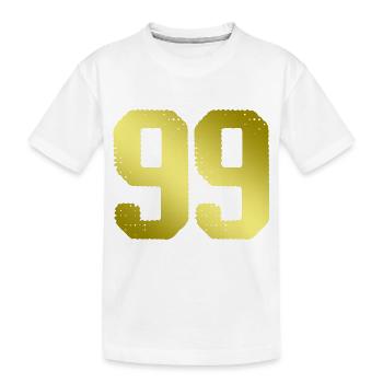 99 number jersey - Kids' Premium Organic T-Shirt - white - Front