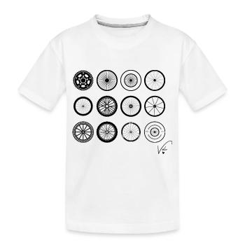 roues de vélo - T-shirt bio Premium Enfant - blanc - Devant