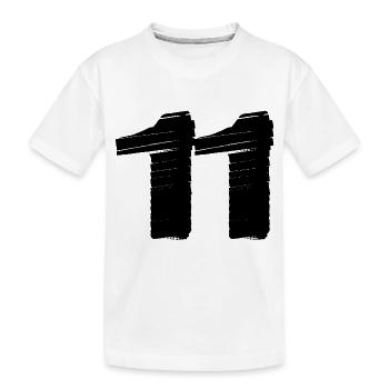 11 Maillot numéro - T-shirt bio Premium Enfant - blanc - Devant