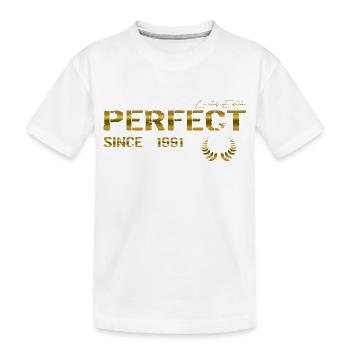 Perfect since 1991 - Kinder Premium Bio T-Shirt - Weiß - Vorne