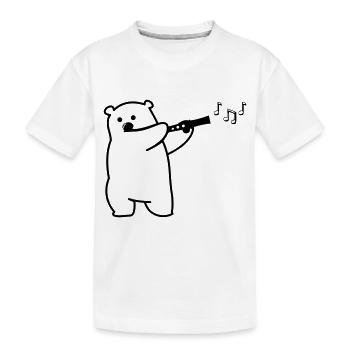 L’ours joue de la flûte - T-shirt bio Premium Enfant - blanc - Devant
