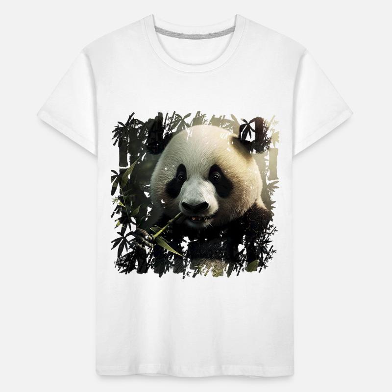 Beau snacking de panda noir et blanc T-shirt bio Premium Enfant
