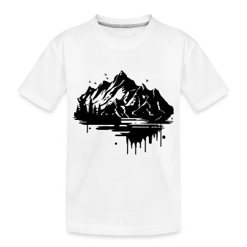 Mountains Silhouette Nature Symbol - Kids' Premium Organic T-Shirt - white - Front