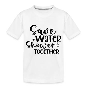 Économisez de l’eau Douche ensemble - T-shirt bio Premium Enfant - blanc - Devant
