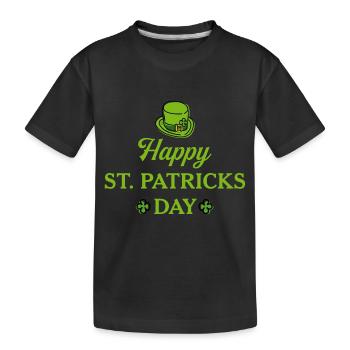 Happy St Patricks Day - Kids' Premium Organic T-Shirt - black - Front