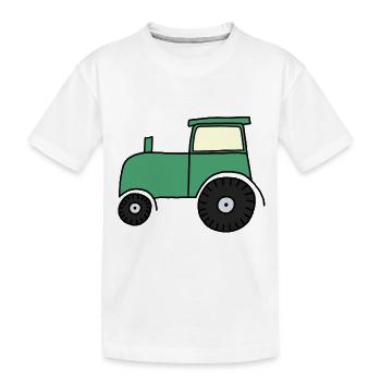 Tracteur tracté - T-shirt bio Premium Enfant - blanc - Devant
