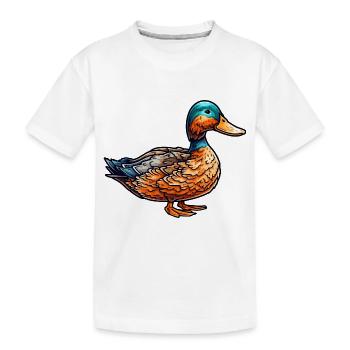 Eine sehr schöne Ente als gefiedertes Federvieh - Kinder Premium Bio T-Shirt - Weiß - Vorne