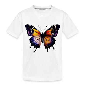 Mehrfarbiger Schmetterling - Kinder Premium Bio T-Shirt - Weiß - Vorne
