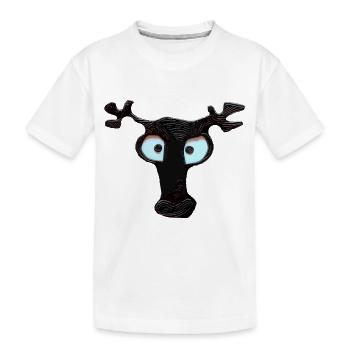La tête de cerf noir - T-shirt bio Premium Enfant - blanc - Devant