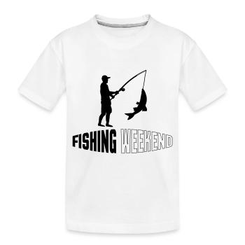 Week-end de pêche - T-shirt bio Premium Enfant - blanc - Devant