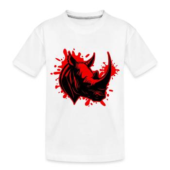 Nashorn Tier Kopf - Kinder Premium Bio T-Shirt - Weiß - Vorne