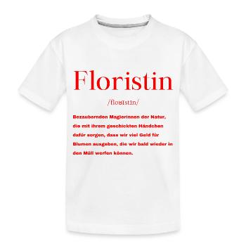 Floristin Definition - Kinder Premium Bio T-Shirt - Weiß - Vorne