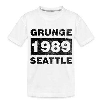 GRUNGE SEATTLE BLACK - Kids' Premium Organic T-Shirt - white - Front