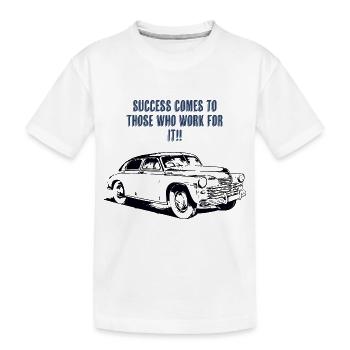 Success through Dedication and Hard Work - Kids' Premium Organic T-Shirt - white - Front