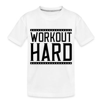 workout hard - Kinder Premium Bio T-Shirt - Weiß - Vorne