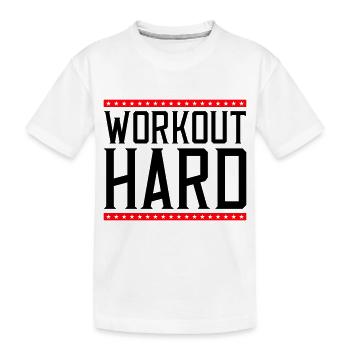 workout hard 2 - Kinder Premium Bio T-Shirt - Weiß - Vorne