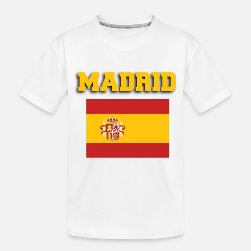 Madrid Espagne Drapeau - T-shirt bio Premium Enfant - blanc