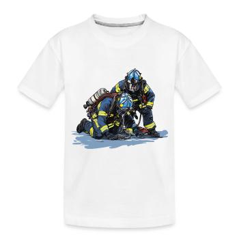 Pompier en action - Héros - T-shirt bio Premium Enfant - blanc - Devant