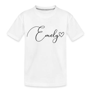Emely Surname First Name Girl - Kids' Premium Organic T-Shirt - white - Front