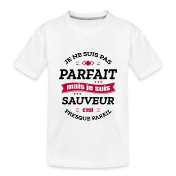 SAUVEUR PARFAIT - PRENOM SAUVEUR - T-shirt bio Premium Enfant - blanc - Devant