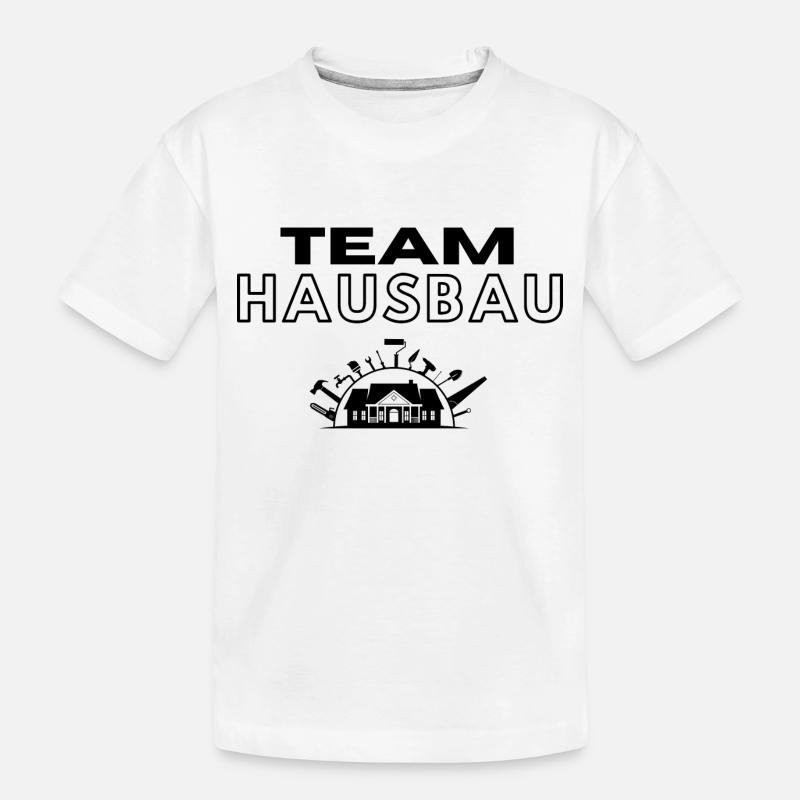 Team Hausbau - Kinder Premium Bio T-Shirt - Weiß