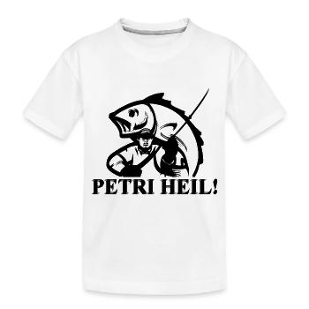PETRI HEIL! ANGLER - Kids' Premium Organic T-Shirt - white - Front