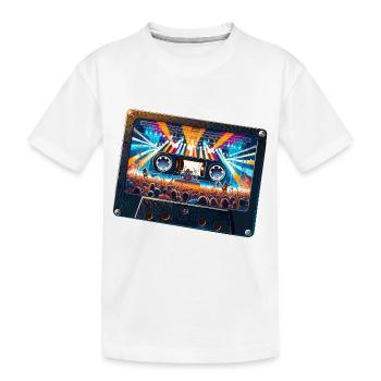 Cassette vintage avec représentation de concert - T-shirt bio Premium Enfant - blanc - Devant