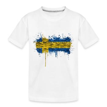 Sweden Flaka Swedish-speaking Swedish Swedish Nordic - Kids' Premium Organic T-Shirt - white - Front