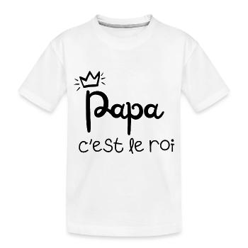 Daddy is the king - Kids' Premium Organic T-Shirt - white - Front