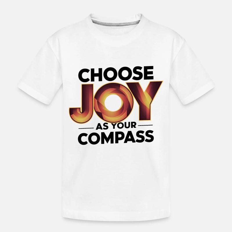 Wählen Sie Freude als Kompass: Digitale Kunst - Kinder Premium Bio T-Shirt - Weiß