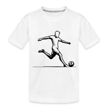 Minimalistische Fußballspieler-Silhouette - schwarz - Kinder Premium Bio T-Shirt - Weiß - Vorne