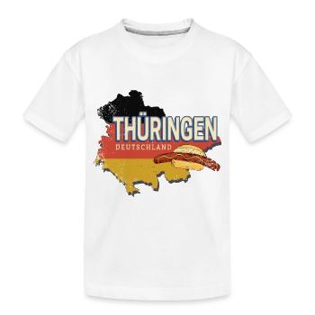 Thüringen Deutschland Retro Bundesland Souvenir - Kinder Premium Bio T-Shirt - Weiß - Vorne