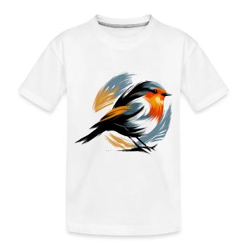 Rouge-gorge - T-shirt bio Premium Enfant - blanc - Devant
