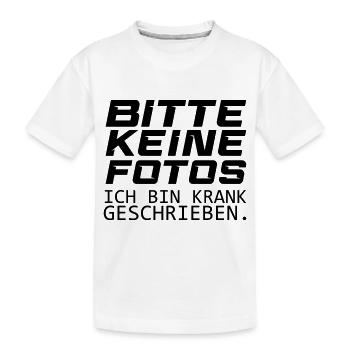 bitte keine fotos - Kinder Premium Bio T-Shirt - Weiß - Vorne