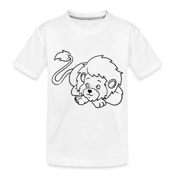🦁 Cute lion for creative minds & little artists - Kids' Premium Organic T-Shirt - white - Front
