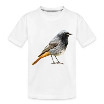 Rouge-gorge à queue rouge - T-shirt bio Premium Enfant - blanc - Devant