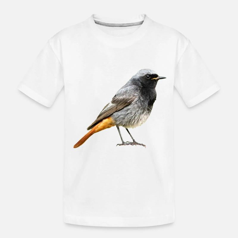 Rouge-gorge à queue rouge - T-shirt bio Premium Enfant - blanc
