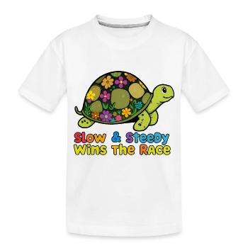 Bezaubernde Blumenschildkröte - Kinder Premium Bio T-Shirt - Weiß - Vorne