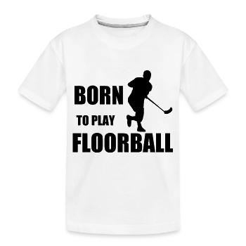 Floorball Ballsport Innebandy Unihockey - Kinder Premium Bio T-Shirt - Weiß - Vorne