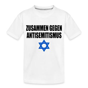 zusammen gegen antisemitismus - Kinder Premium Bio T-Shirt - Weiß - Vorne